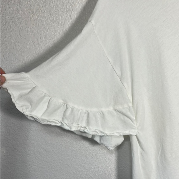 DOWNEAST White Ruffle Sleeve Top M - Picture 4 of 5